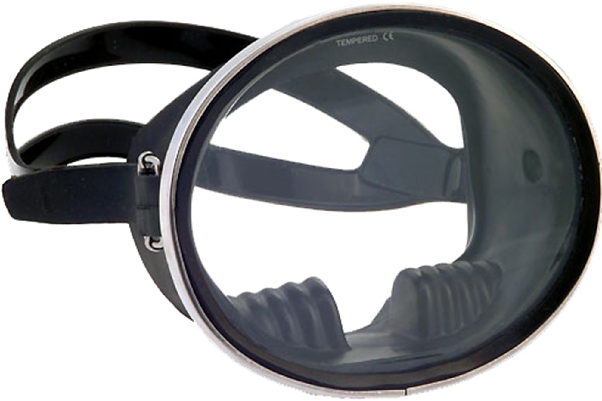 Close-up image of a sport diving face mask