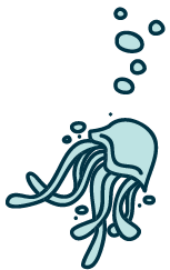 Cartoon illustration of an octopus