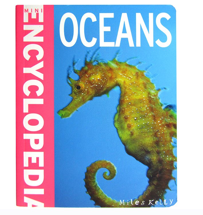 Image of cover of Oceans Encyclopedia showing sea horse
