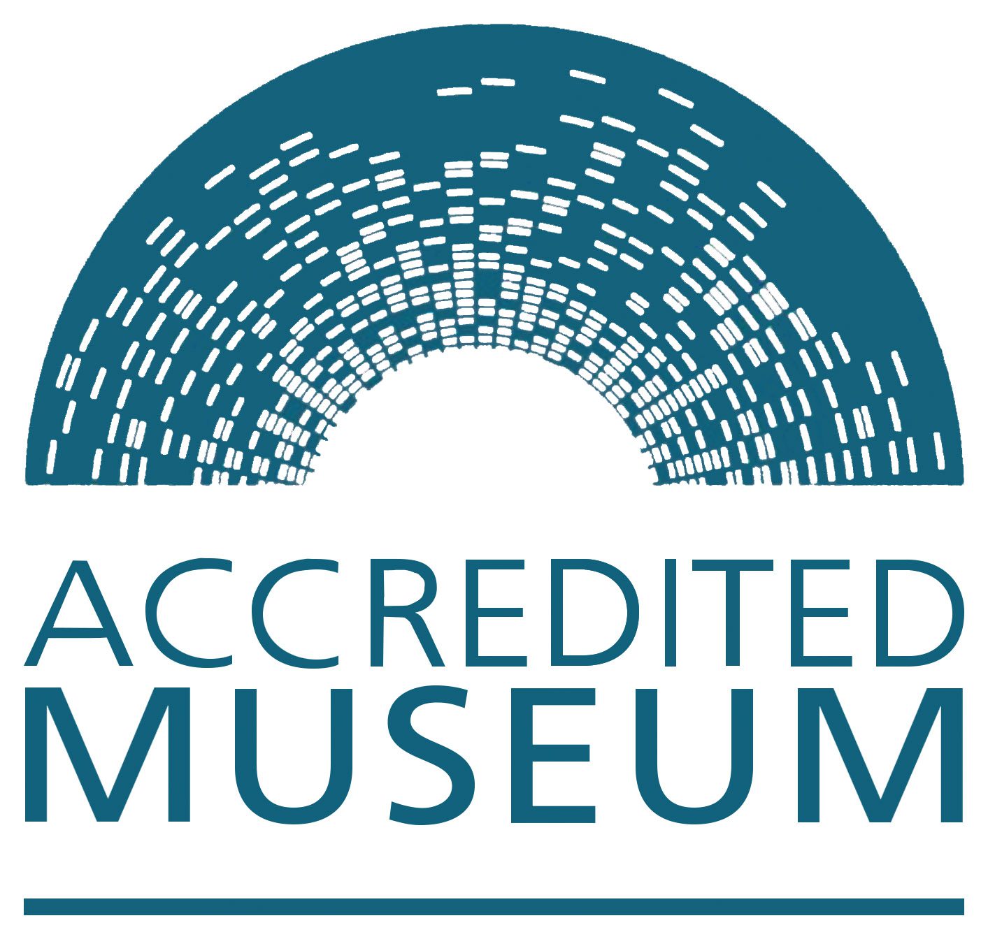 The Arts Council's Accredited Museum logo: a teal-coloured arch over the words 'Accredited Museum'