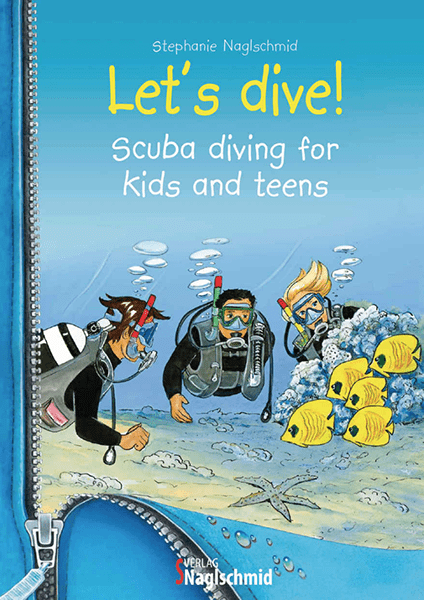 Pale blue landscape with drawings of sea creatures encircling a gap in the centre where the title of the book (the coral Kingdom) is hand-drawn