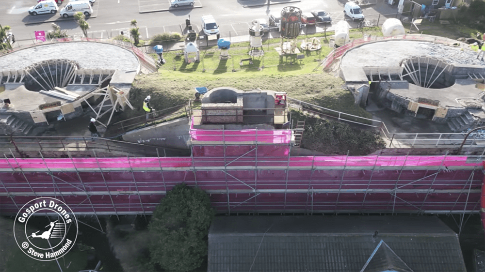 Gosport Drones video of the work at No. 2 Battery