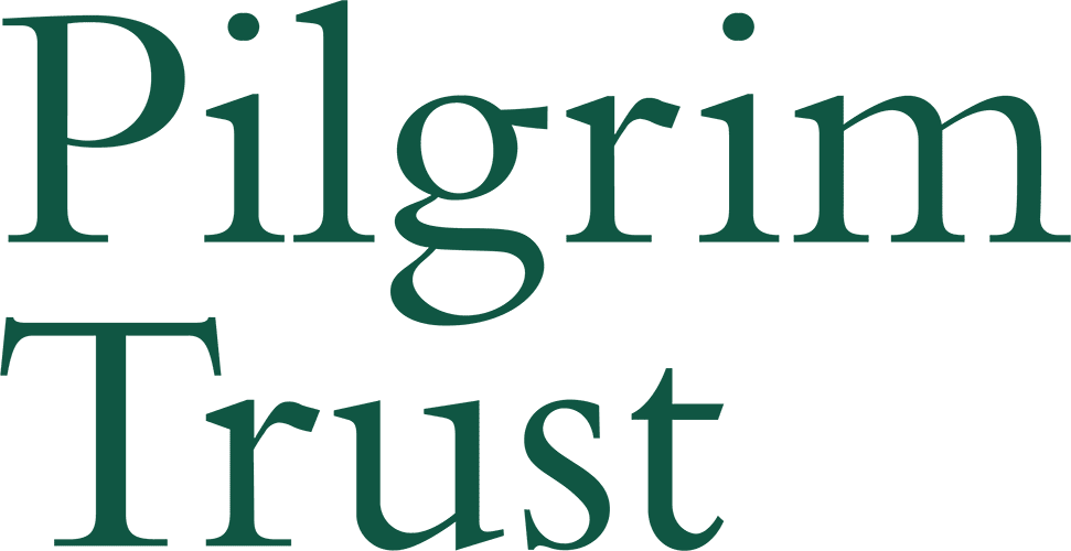 The words, 'Pilgrim Trust' in green lettering