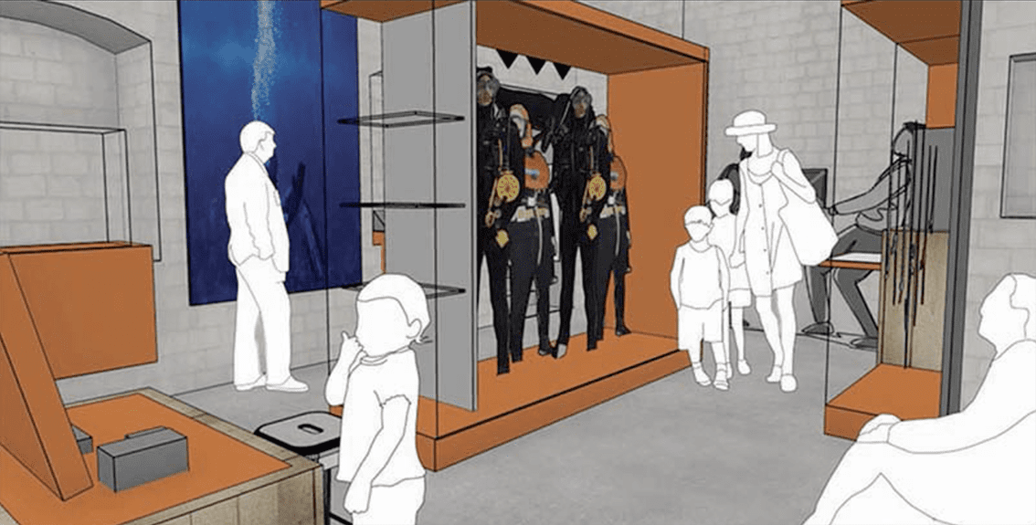 Drawing - a proposed design for one of the galleries in the museum